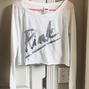 PINK sequence long sleeve crop top!